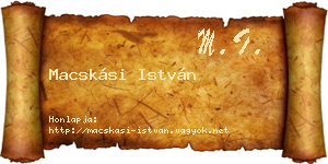Macskási István névjegykártya