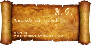 Macskási István névjegykártya